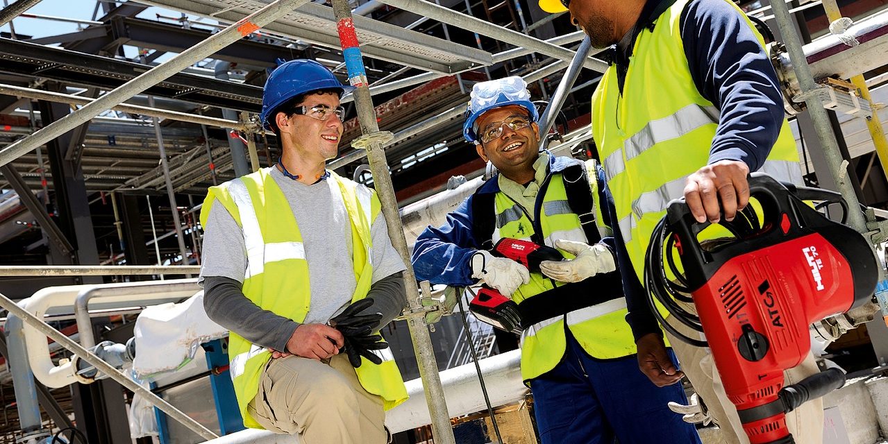 Customer talking on jobsite