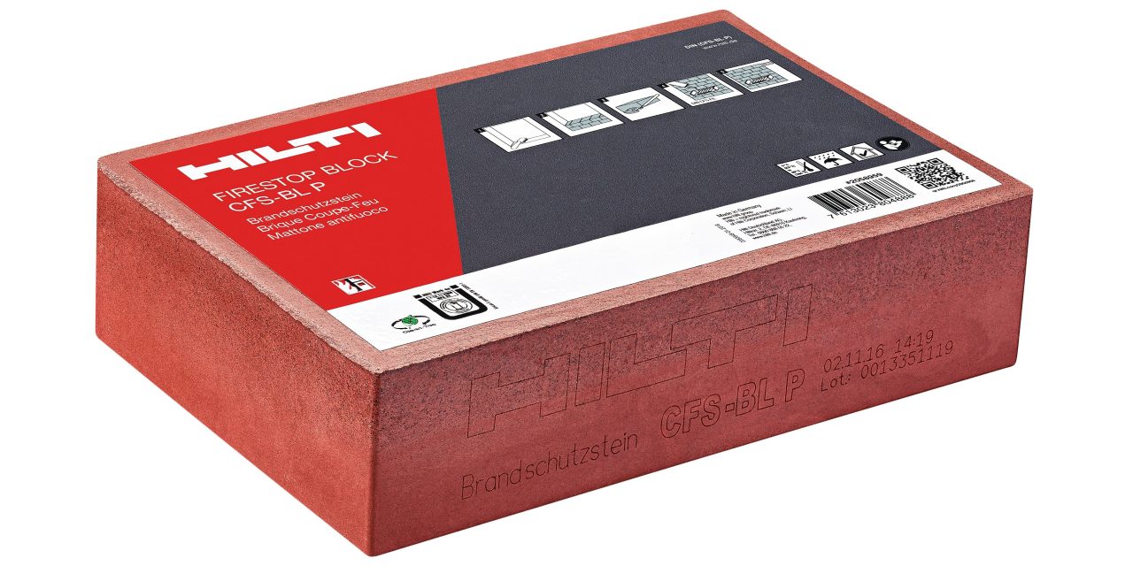 Image of a Hilti CFS-BL P firestop block 
