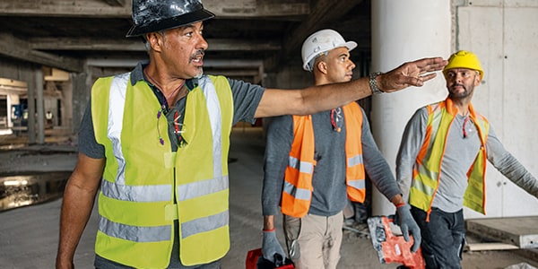 Three contractors in job site