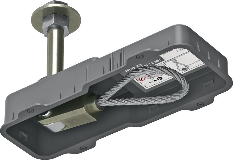 HLB Lift box Cast-in hoist point for pulleys, hooks or equipment during elevator installation and maintenance