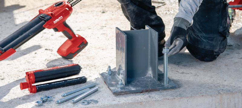 HIT-RE 500 V4 Epoxy anchor Ultimate-performance injectable epoxy mortar with approvals for reinforcing bar connections and heavy-duty anchoring Applications 1