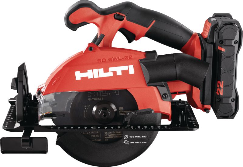 SC 6WL-22 cordless circular saw for wood Cordless circular saw for wood cutting up to 60 mm | 2-3/8 with a faster 165 mm | 6-1/2 diameter universal wood saw blade