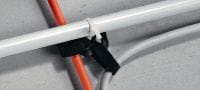 X-UCT P Cable tie mount with nail Universal cable tie holder with pre-mounted, high-performance X-P nail for fastening cable/conduit to concrete using powder-actuated tools Applications 5