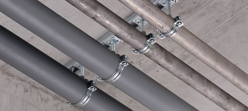 MPN-R pipe clamp Stainless steel (A4) pipe clamp without sound insulation for medium-duty applications Applications 1