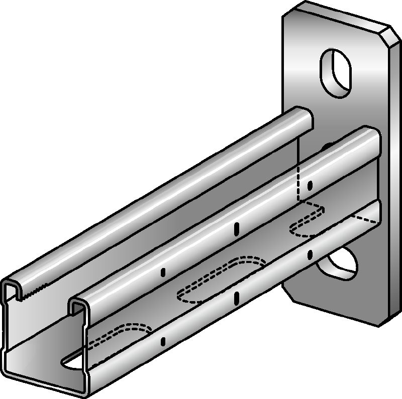 MQK-41 bracket Galvanised C-Channel bracket for medium-duty applications
