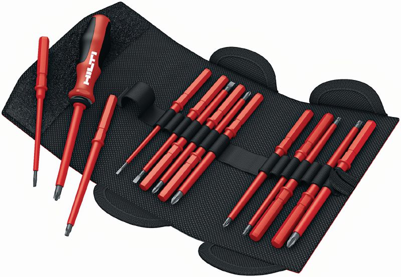 S-SD-S VDE Screwdriver set VDE hand screwdriver in pouch bag with insulated, exchangeable bits for Electricians