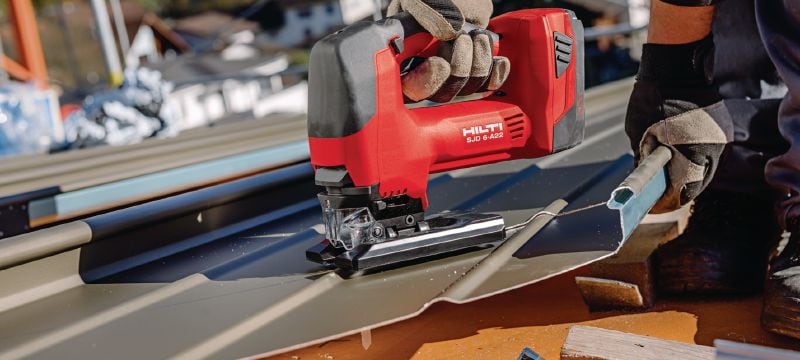 SJD 6-A22 Cordless jig saw Powerful 22V cordless jig saw with top D-handle for a comfortable grip and superior control during curved cuts Applications 1