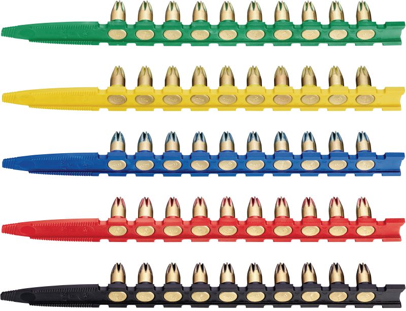 6.8/18 M10 Clean-Tec powder cartridges (long) Collated .27 calibre long Clean-Tec cartridges for use with powder-actuated nailers for fastening metal decks