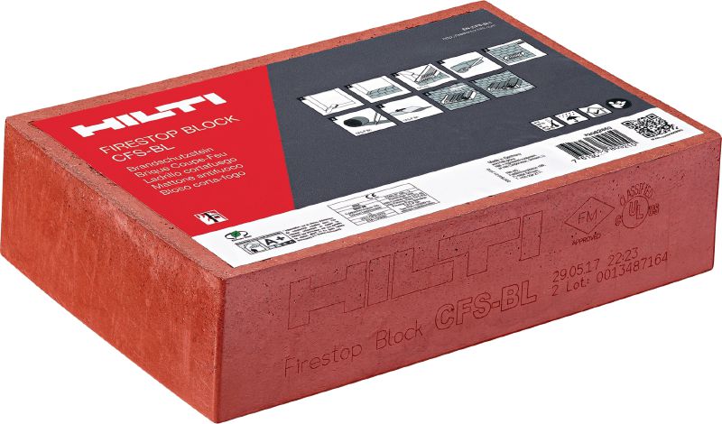 CFS-BL firestop block Preformed firestop blocks for sealing penetrations with cables
