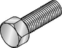 HDG hexagon screw DIN 933 Hot-dip galvanised (HDG) hexagon screw corresponding to DIN 933