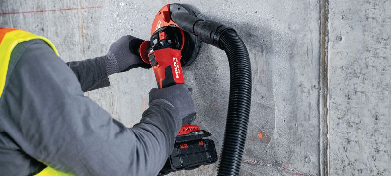 AG 6D-22 Cordless angle grinder (150 mm) Powerful cordless angle grinder with brushless motor, SensTech control and advanced safety features for discs up to 150 mm (Nuron battery platform) Applications 1