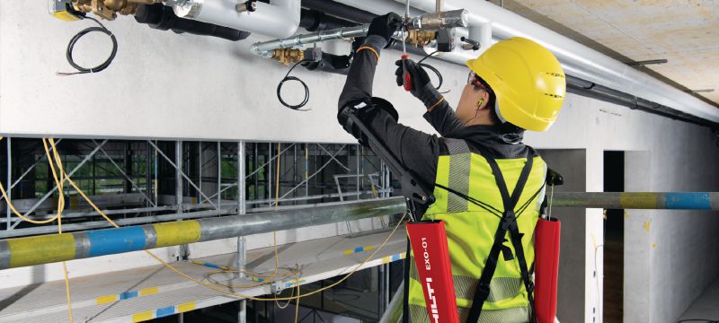 EXO-O1 Overhead exoskeleton Passive exoskeleton to help relieve strain on shoulders and arms during overhead installation work Applications 1