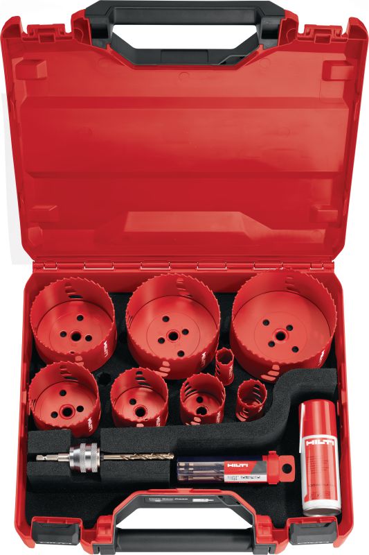 HS-MU hole saw set Tool case for Hilti hole saws, available empty or as a ready-to-use sets for different purposes