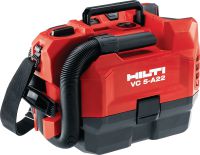 VC 5-A22 cordless construction vacuum Compact and cordless construction vacuum for jobsite clean ups (dry), 3.5l tank