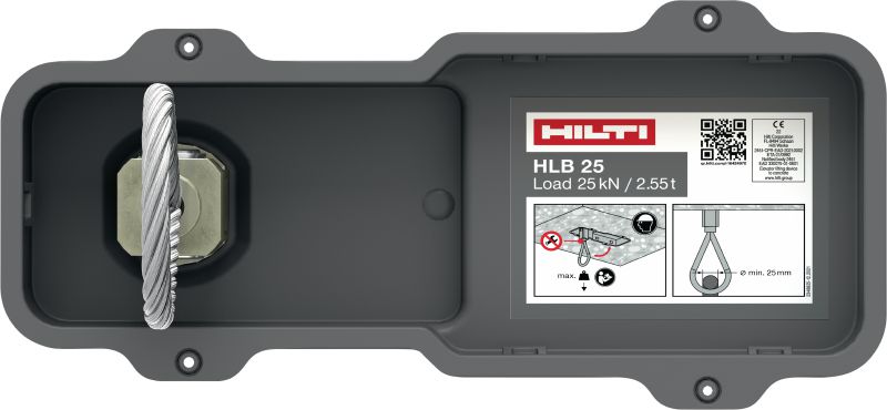 HLB Lift box Cast-in hoist point for pulleys, hooks or equipment during elevator installation and maintenance