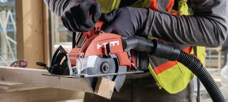 SC 6WL-22 cordless circular saw for wood Cordless circular saw for wood cutting up to 60 mm | 2-3/8 with a faster 165 mm | 6-1/2 diameter universal wood saw blade Applications 1